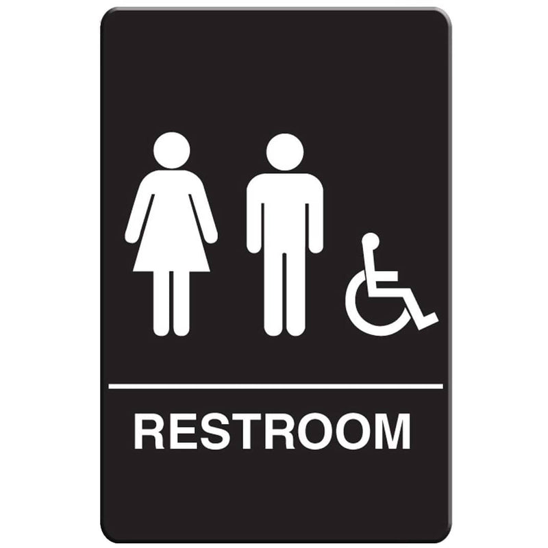 VISTA Unisex ADA Restroom Sign, Black - RS6006 - TotalRestroom.com
