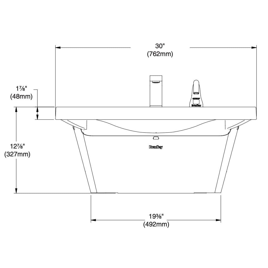 Bradley Verge Commercial Handwashing Sink - LVS-Series, Two-Station, LVSD1 - TotalRestroom.com