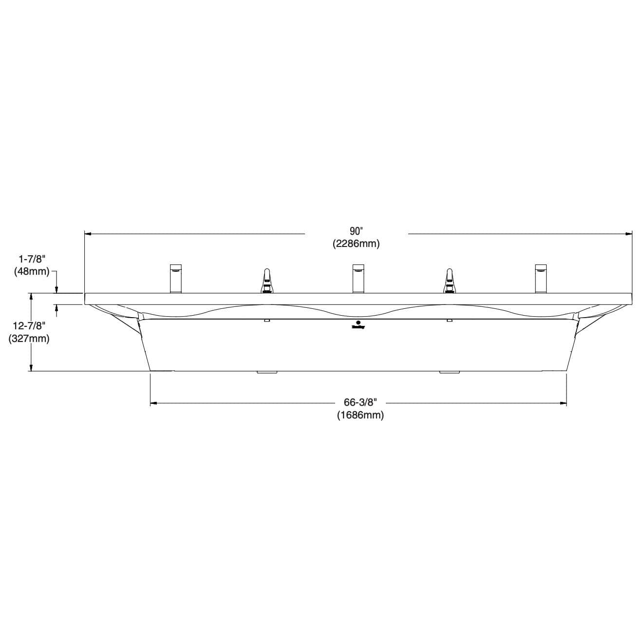 Bradley Verge Commercial Handwashing Sink - LVS-Series, Three-Station, LVSD3 - TotalRestroom.com