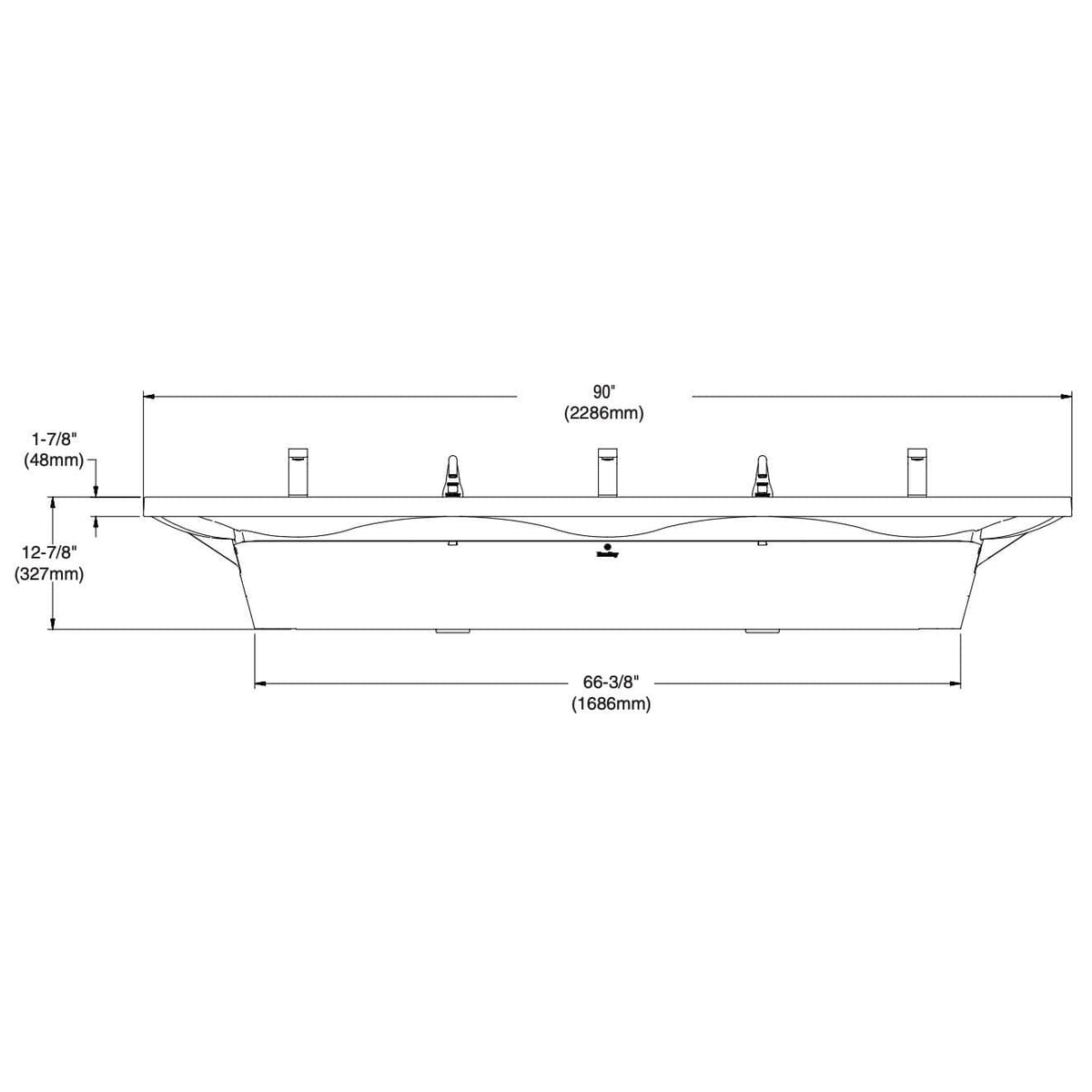 Bradley Verge Commercial Handwashing Sink - LVS-Series, Three-Station, LVSD3 - TotalRestroom.com