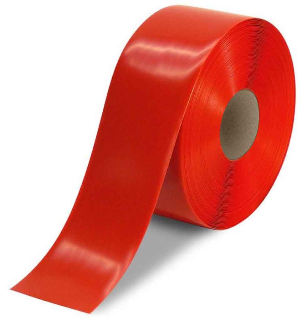 NMC 50 Mil Heavy Duty Floor Tape, 4" X 100', Red - HDT4R - TotalRestroom.com