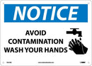NMC NOTICE, AVOID CONTAMINATION WASH YOUR HANDS, GRAPHIC, 10X14, RIGID PLASTIC - N247RB - TotalRestroom.com