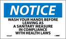 NMC NOTICE, WASH YOUR HANDS BEFORE LEAVING AS A SANITARY MEASURE IN COMPLIANCE WITH HEALTH LAWS, 3X5, PS VINYL, 5/PK - N362AP - TotalRestroom.com