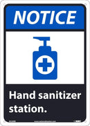 NMC NOTICE HAND SANITIZER STATION, 14 X 10 .050 RIGID PLASTIC - N520RB - TotalRestroom.com