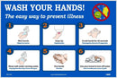 NMC WASH YOUR HANDS 12X18 VINYL POSTER - PST137C - TotalRestroom.com