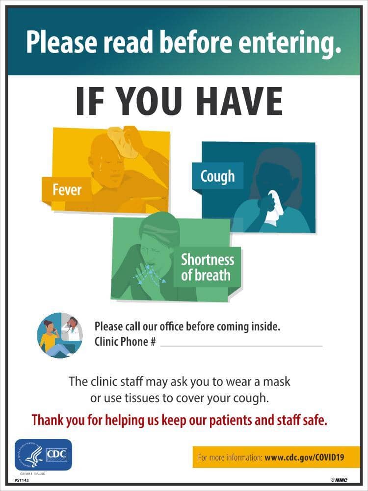 NMC COVID-19 SYMPTOMS POSTER - PST143 - TotalRestroom.com