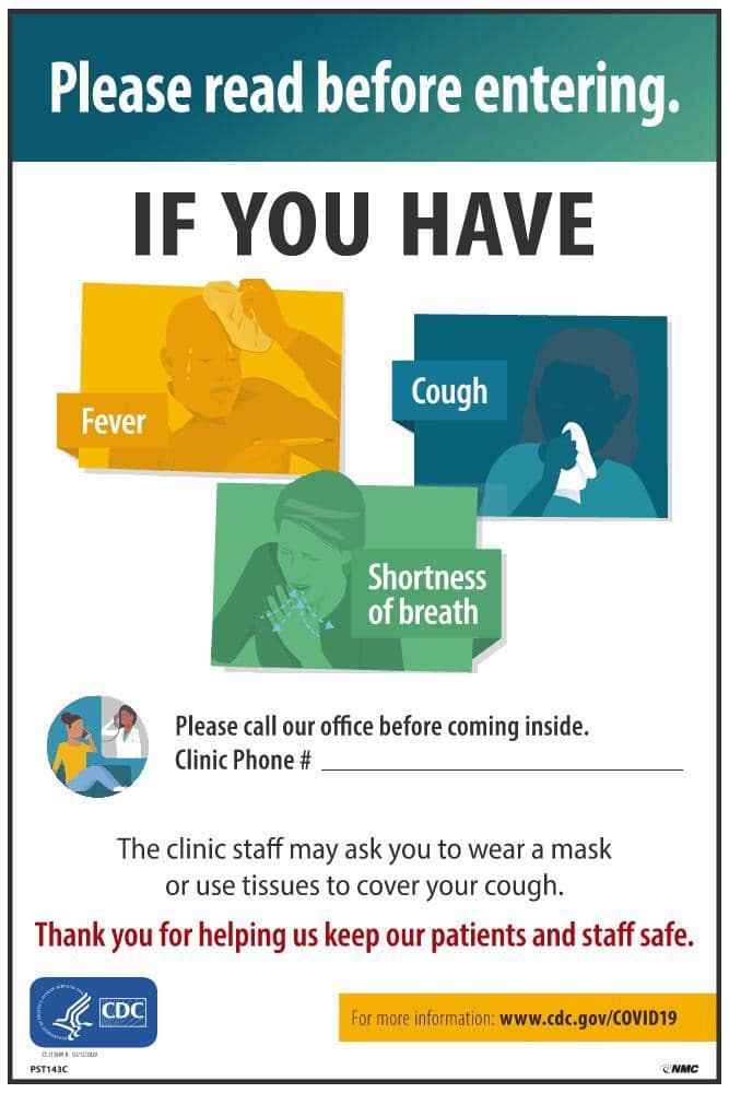 NMC COVID-19 SYMPTOMS POSTER - PST143C - TotalRestroom.com