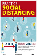NMC PRACTICE SOCIAL DISTANCING POSTER, 18 X 12, .015 UNRIP VINYL POSTER - PST147C - TotalRestroom.com