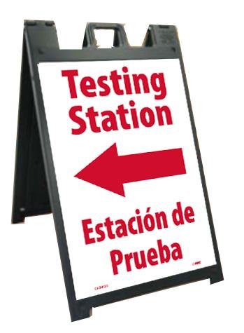 NMC DELUXE SIDEWALK STAND AND SIGN, LEFT - SFS110C-KIT - TotalRestroom.com