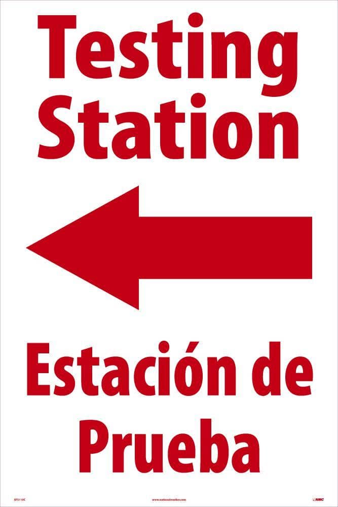 Ct Testing Signage NMC TESTING STATION LEFT ARROW, A-FRAME SIGNICADE SIGN 36X24 SIGN - SF