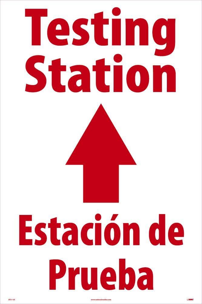 NMC TESTING STATION STRAIGHT ARROW, A-FRAME SIGNICADE SIGN 36X24 SIGN - SFS112C