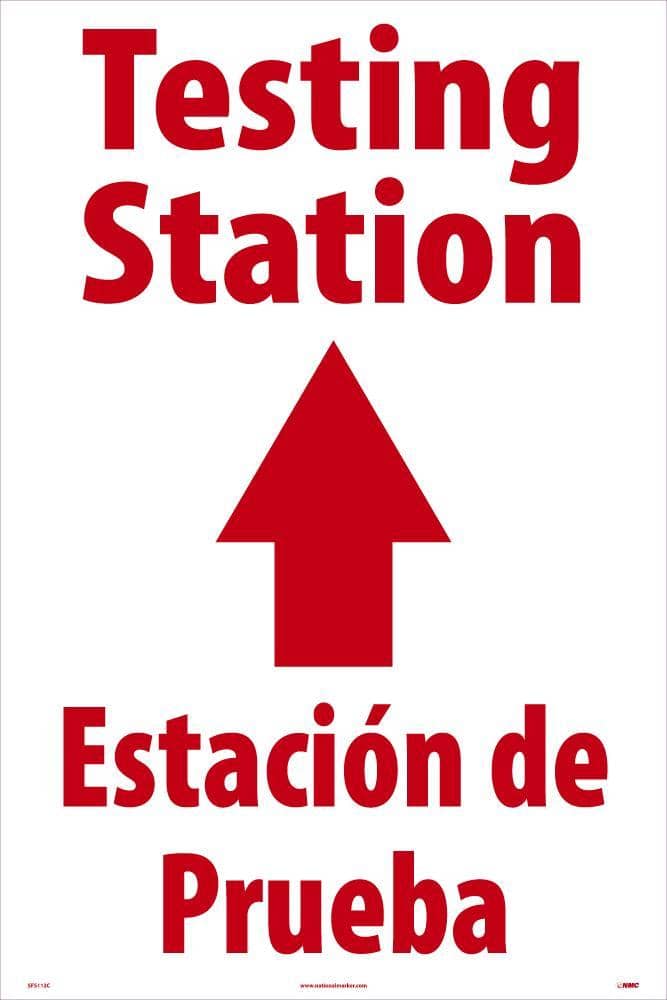 NMC TESTING STATION STRAIGHT ARROW, A-FRAME SIGNICADE SIGN 36X24 SIGN - SFS112C - TotalRestroom.com