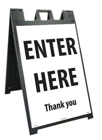 NMC DELUXE SIDEWALK STAND AND SIGN, ENTER - SFS114C-KIT - TotalRestroom.com