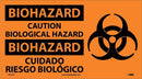 NMC BIOHAZARD, CAUTION BIOLOGICAL HAZARD (BILINGUAL W/GRAPHIC), 10X18, PS VINYL - SPSA52P - TotalRestroom.com