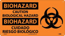 NMC BIOHAZARD, CAUTION BIOLOGICAL HAZARD (BILINGUAL W/GRAPHIC), 10X18, RIGID PLASTIC - SPSA52R - TotalRestroom.com