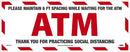 NMC ATM SOCIAL DISTANCING WALK ON FLOOR SIGN, 8 X 20, PSV REMOVABLE, NON-SLIP LAM - WFS77A - TotalRestroom.com