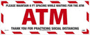 NMC ATM SOCIAL DISTANCING WALK ON FLOOR SIGN, 8 X 20, TEXWALK - WFS77TX - TotalRestroom.com