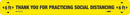 NMC THANK YOU SOCIAL DISTANCING, BLACK ON YELLOW, WALK ON FLOOR STRIP, 2.25 X 20,TEXWALK, PK10 - WFS78TXYL10 - TotalRestroom.com