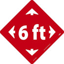NMC 6 FT ARROW GRAPHIC, RED ON WHITE, WALK ON FLOOR SIGN, 8 X 8, TEXWALK - WFS79TXRD - TotalRestroom.com