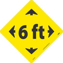 NMC 6 FT ARROW GRAPHIC, BLACK ON YELLOW, WALK ON FLOOR SIGN, 8 X 8,PSV NON-SKID LAM - WFS79YL - TotalRestroom.com