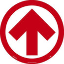 NMC ARROW GRAPHIC, RED ON WHITE, WALK ON FLOOR SIGN, 8 X 8,PSV REMOVABLE, NON-SLIP LAM, PK10 - WFS84ARD10 - TotalRestroom.com