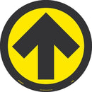 NMC ARROW GRAPHIC, YELLOW ON BLACK, WALK ON FLOOR SIGN, 8 X 8,PSV REMOVABLE, NON-SLIP LAM - WFS84AYL - TotalRestroom.com