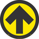 NMC ARROW GRAPHIC, YELLOW ON BLACK, WALK ON FLOOR SIGN, 8 X 8,PSV NON-SKID LAM - WFS84YL - TotalRestroom.com