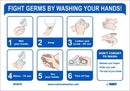 NMC FIGHT GERMS BY WASHING YOUR HANDS, 7X10, REMOVABLE PS VINYL - WH6PR - TotalRestroom.com