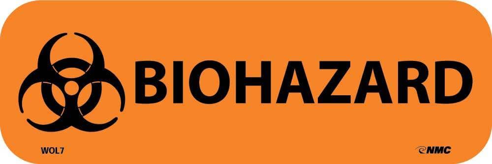 NMC LABELS, BIOHAZARD, 1X3, PS PAPER, 500/RL - WOL7 - TotalRestroom.com