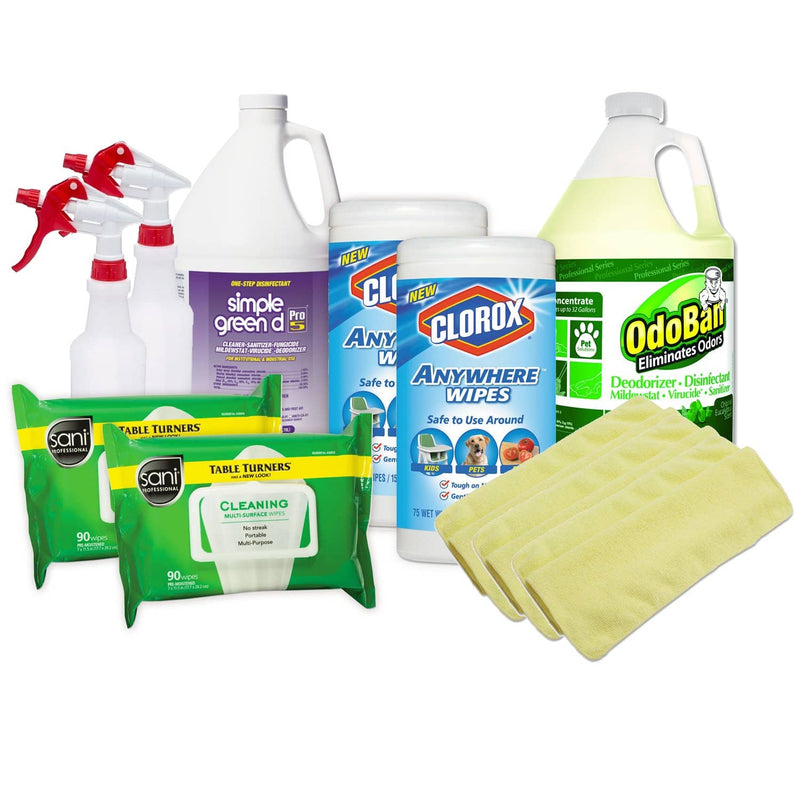 COVID Small Business Reopen Pack w/ Simple Green & Odoban Disinfectants, Clorox Wipes, Sani Wipes, Spray Bottles, and More - TotalRestroom.com