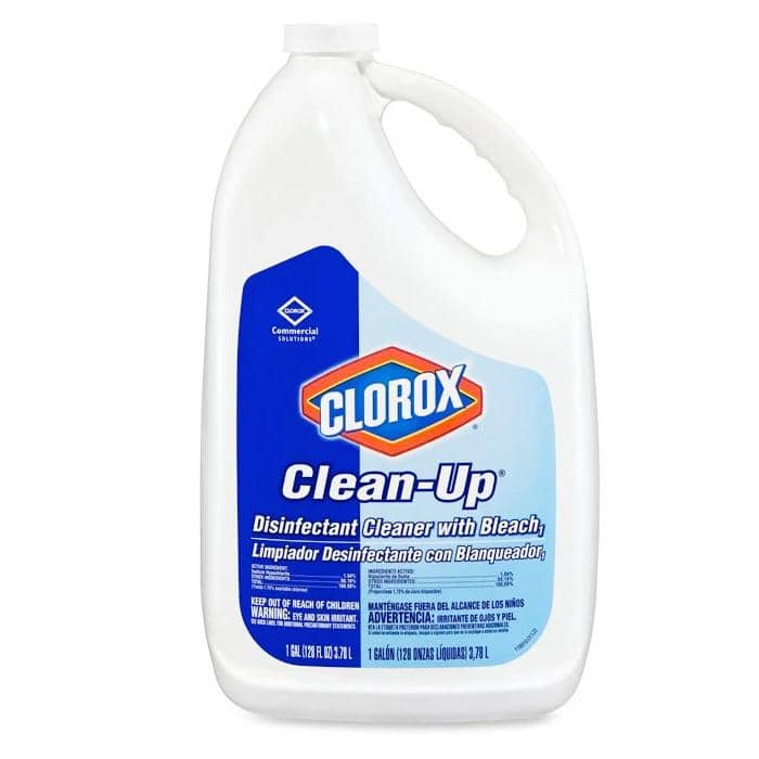 Clorox Professional Clean-Up Disinfectant Cleaner with Bleach, Fresh, 128 oz Refill Bottle, 4/Carton