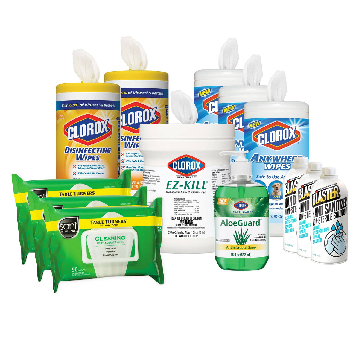 Clorox Wipes Starter Kit w/ Hand Sanitizer, Clorox Soap & Sani Wipes - WSK-1 - TotalRestroom.com