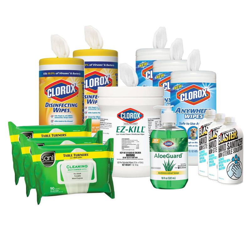 Clorox Wipes Starter Kit w/ Hand Sanitizer, Clorox Soap & Sani Wipes - WSK-1 - TotalRestroom.com