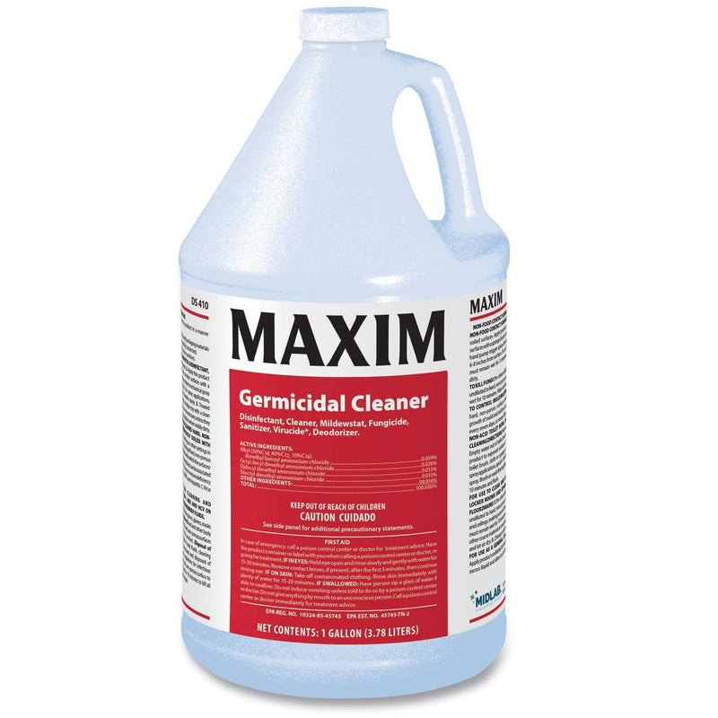 Maxim Germicidal Cleaner, Lemon Scent, 1 Gal Bottle, 4/Carton - MLB04100041 - TotalRestroom.com