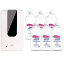Vista Touchless Hand Sanitizer Dispenser Kit w/ Purell Advanced Hand Sanitizer Gel Refills - 6, 12.6 oz Pour Bottles - TotalRestroom.com