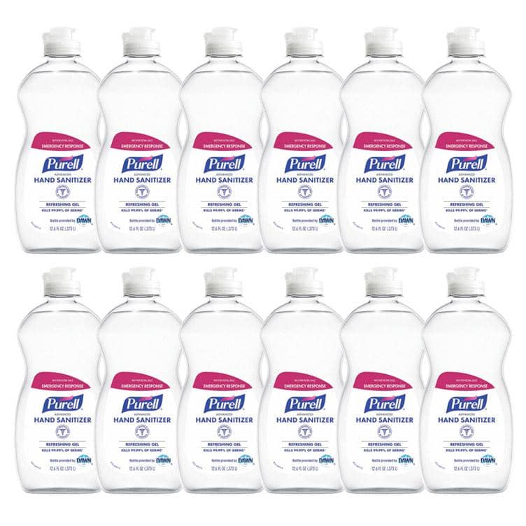 Purell Hand Sanitizer 12.6 oz Pour Bottle, 70% Ethyl Alcohol Gel, PK12 - 9747-12-S - TotalRestroom.com