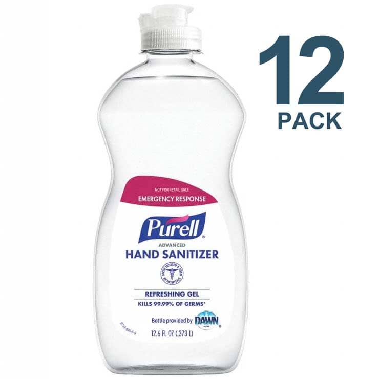 Purell Hand Sanitizer 12.6 oz Pour Bottle, 70% Ethyl Alcohol Gel, PK12 - 9747-12-S - TotalRestroom.com
