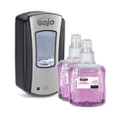 Gojo LTX-12 Touch Free Automatic Soap Dispenser, Foam, Black, Includes 2PK Plum Antibacterial Refills - TotalRestroom.com