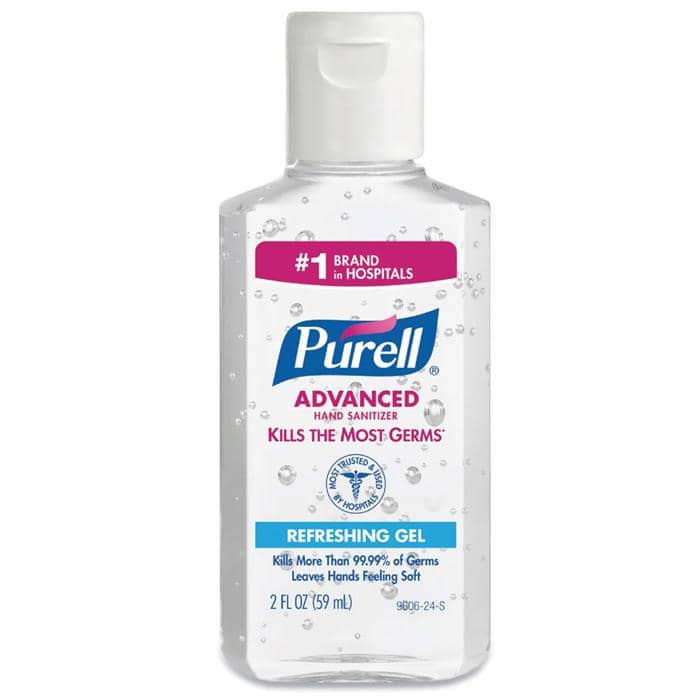 Purell Hand Sanitizer 2 oz Personal Bottle, 70% Ethyl Alcohol Gel, PK24 - 9606-24-S