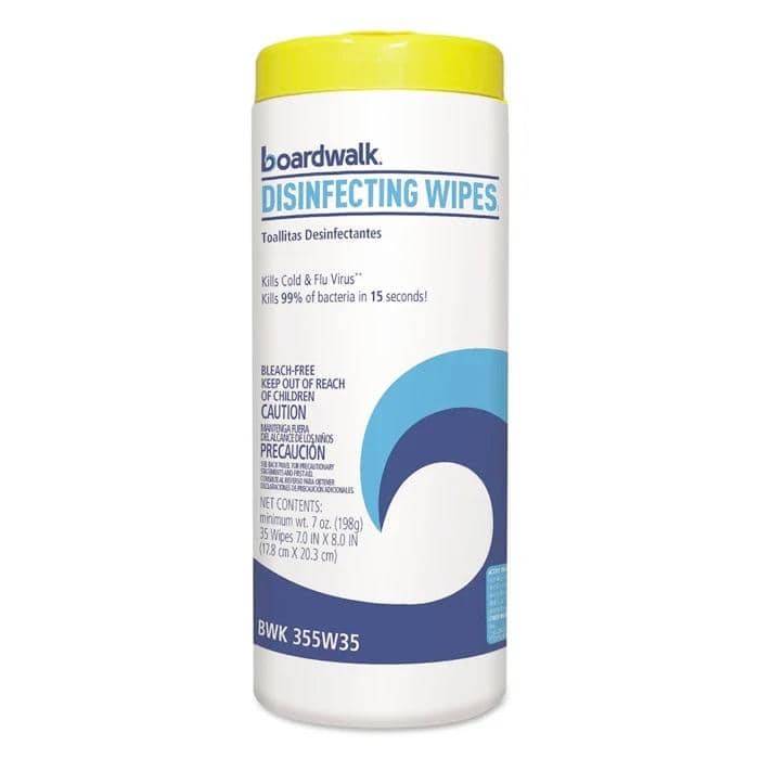 Boardwalk Disinfecting Wipes, Kills COVID-19 Virus, Lemon Scent, 35 Wipes/Pack, 12 Packs/Case - BWK455W35