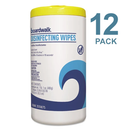 Boardwalk Disinfecting Wipes, Lemon Scent, 75 Wipes/Pack, 12 Packs/Case - BWK455W75