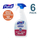 Purell Surface Sanitizer, Fragrance Free, 32 oz Spray Bottle, 6/Carton and 2 Spray Triggers/Carton- 3341-06