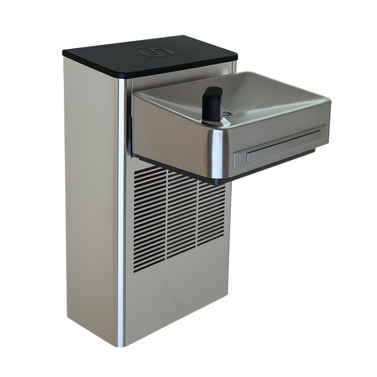 Haws 1201SF Stainless Steel Wall Mount ADA Filtered Water Cooler, Electronic Valve, Pushbar Assembly & Bubbler Deactivation