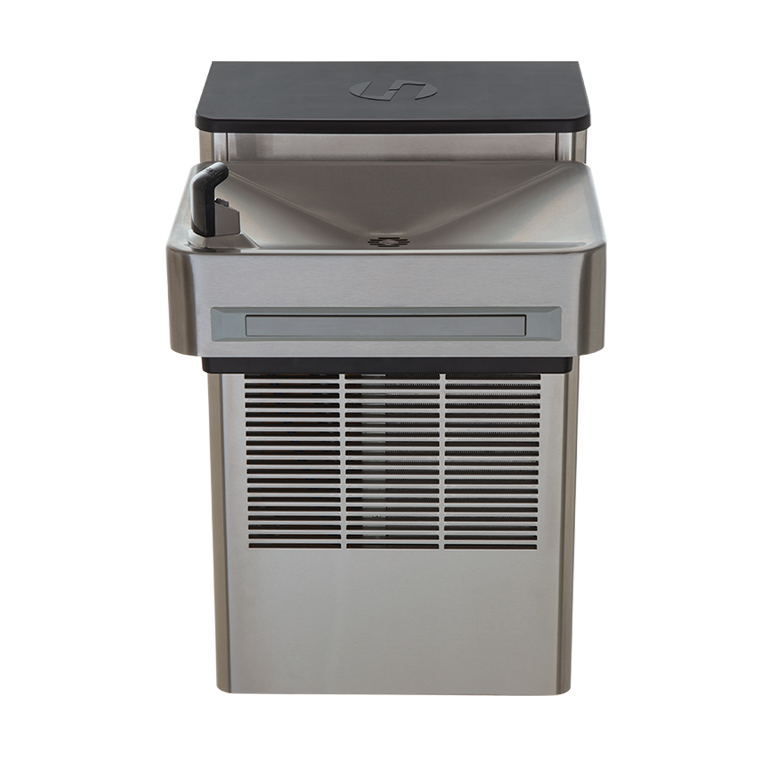 Haws 1201SF Stainless Steel Wall Mount ADA Filtered Water Cooler, Electronic Valve, Pushbar Assembly & Bubbler Deactivation