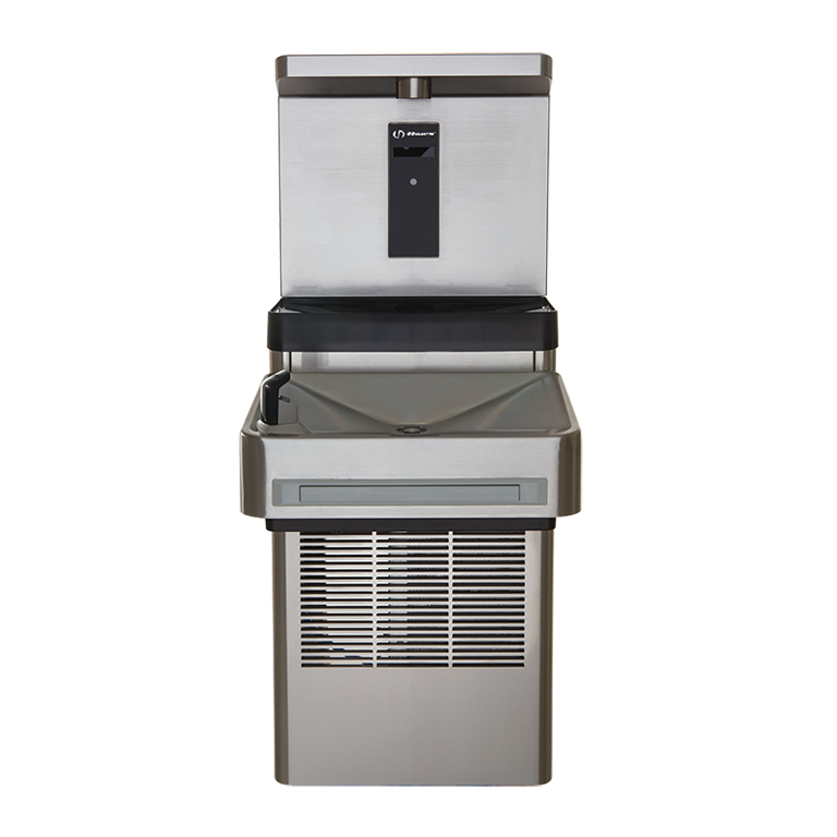 Haws 1211SF Stainless Steel Wall Mount ADA Water Cooler, Electronic Valve, Pushbar Assembly & Bubbler Deactivation w Sensor Operated Bottle Filler