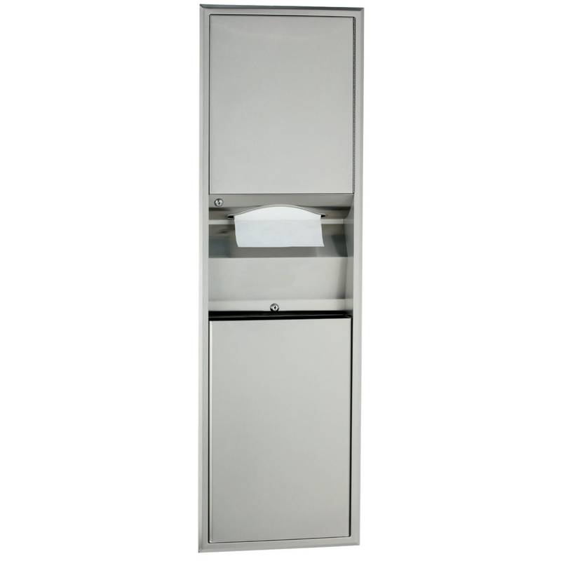 Bobrick B 3940 Recessed Wall Mount Combination Towel Waste Unit