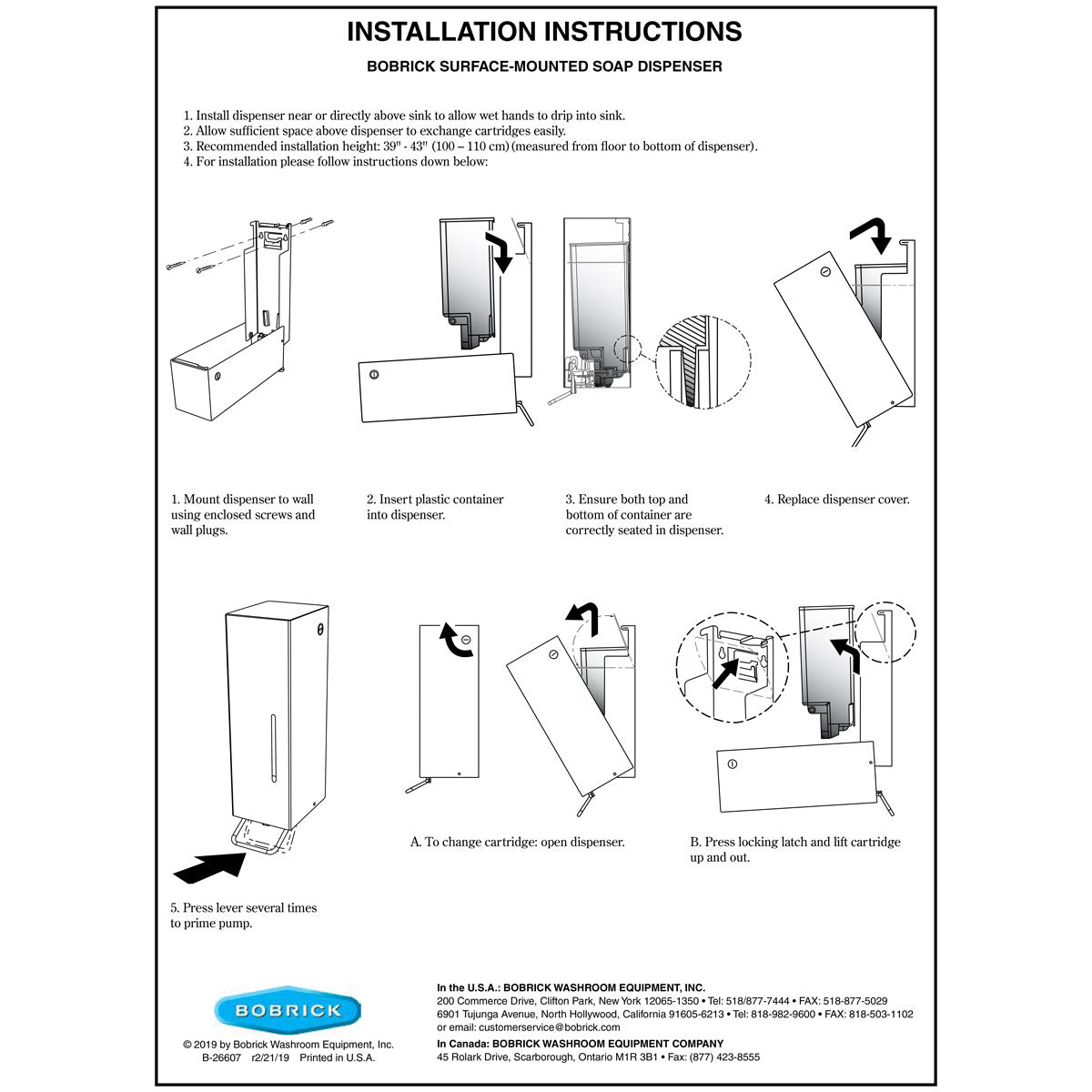 Bobrick B-26607 Surface-Mounted Liquid Soap Dispenser