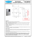 Bobrick B-35016 Sharp Disposal - Recessed