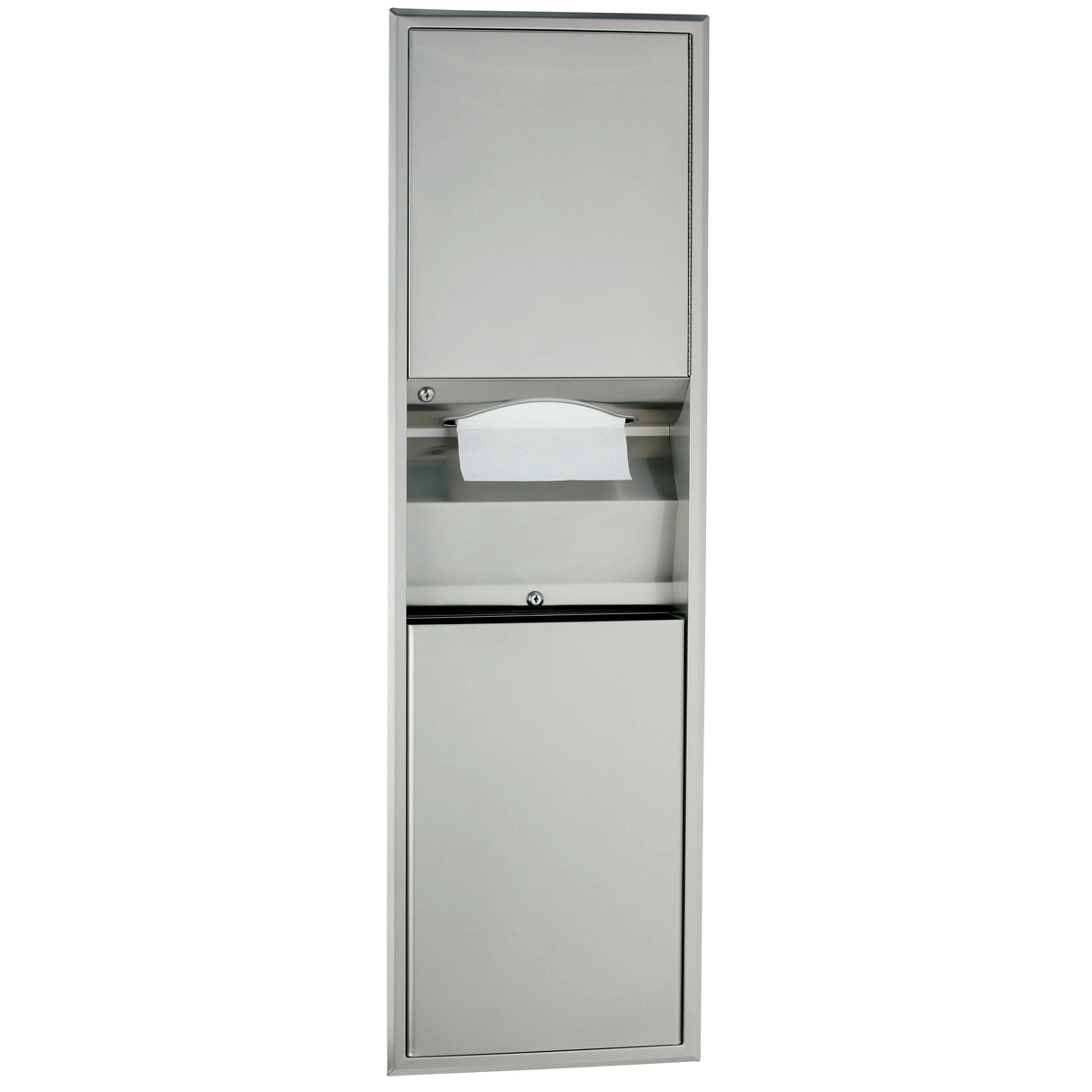 Bobrick B-813061 Recessed Convertible Paper Towel Dispenser/Waste Receptacle