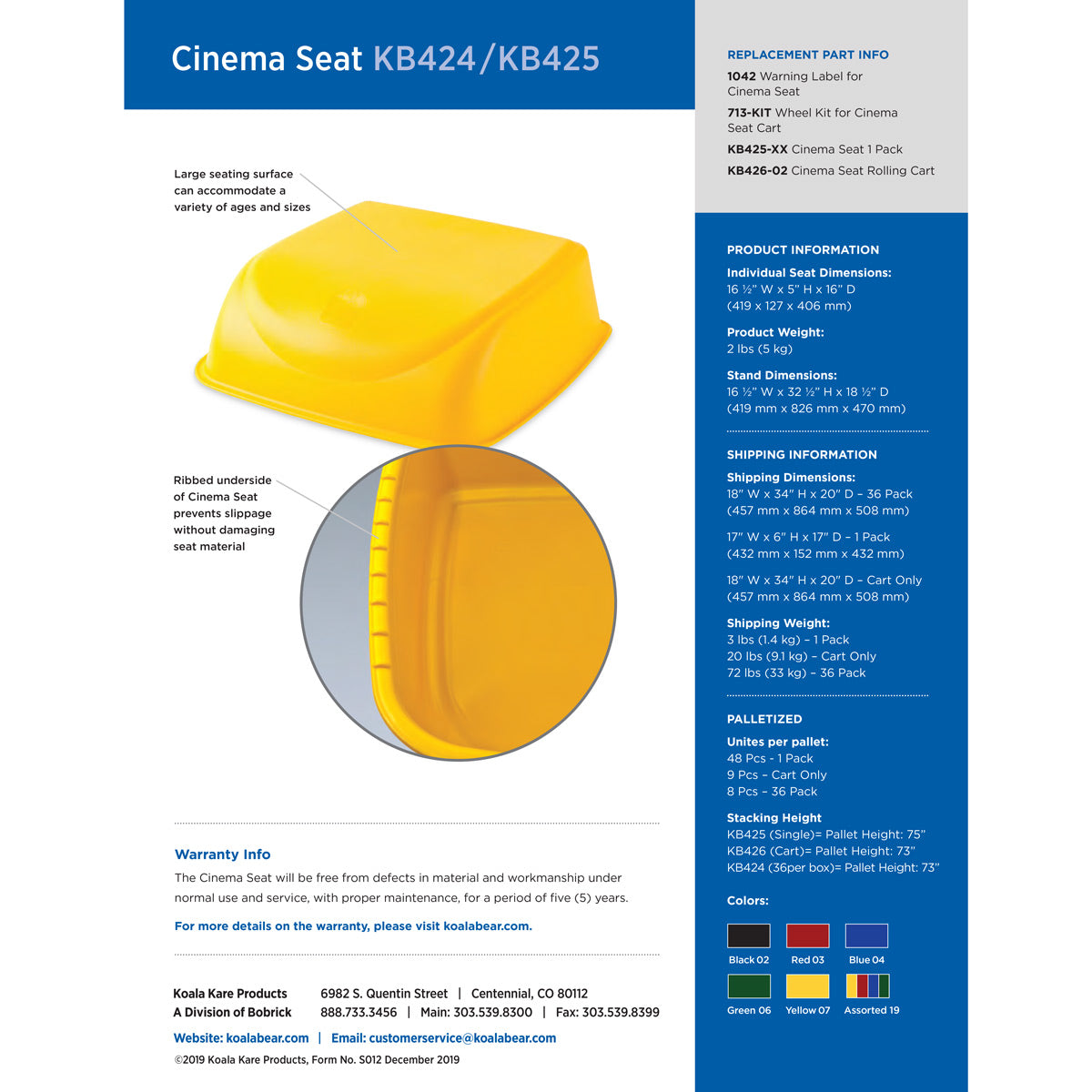 Koala Kare Cinema Seat (Black) Booster Seat - KB425-02
